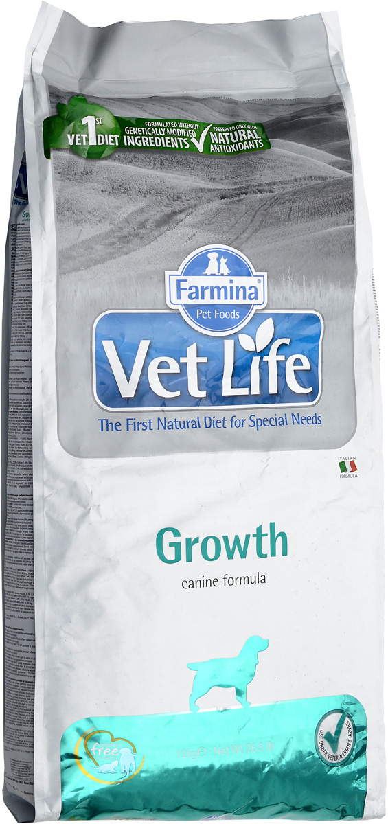 Корм сухой Farmina Vet Life, для щенков с нарушением роста, при дефиците питательных веществ и для укрепления иммунной системы, диетический, 12 кг25357 Корм сухой Farmina Vet Life, для щенков с нарушением роста, при дефиците питательных веществ и для укрепления иммунной системы, диетический, 12 кг25357Корм сухой Farmina Vet Life - это диетическое питание для восстановления щенков с нарушением роста, при дефиците питательных веществ и для укрепления иммунной системы. Источники белка высокой биологической ценности ускоряют процесс реабилитации щенков после различных заболеваний. Высокое содержание качественных белков обеспечивает адекватное потребление энергии необходимой для устранения алиментарных дефицитов. А технология вакуумного внесения ингредиентов гарантирует эффективность элементов, таких как хондроитин сульфат, глюказамин, EPA/DHA, которые необходимы для лечения и профилактики проблем опорно-двигательного аппарата, поддержки трофической функции хряща, и обеспечивают развитие оптимальной кондиции щенка. Рекомендации по кормлению: использовать по назначению ветеринарного врача. Товар сертифицирован.