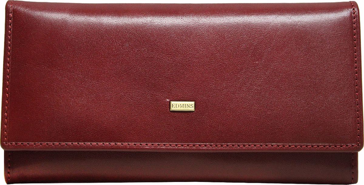 Портмоне женское Edmins, цвет: красный. 2638 ML ED2638 ML ED red Портмоне женское Edmins, цвет: красный. 2638 ML ED2638 ML ED redПолнокупюрное портмоне Edmins выполнено из натуральной кожи с гладкой фактурой и оформлено металлическим элементом с символикой бренда и контрастной отделочной строчкой. Модель закрывается клапаном на замок-кнопку. Внутренний функционал: 2 основных отделения для купюр, карман для мелочи на застежке-молнии, 5 прорезных кармашков для визиток и пластиковых карт и накладной карман со вставкой из прозрачного ПВХ. В коллекциях кожгалантереи Edmins удачно сочетаются итальянская классика и шведский прагматизм, новаторство молодых дизайнеров и работы именитых мастеров, строгая цветовая гамма и смелые эксперименты с цветом. Изделия Edmins, разработанные в Италии, отличает высокое качество кожи, прекрасная износостойкость и актуальность коллекций. Изделие упаковано в фирменную коробку.