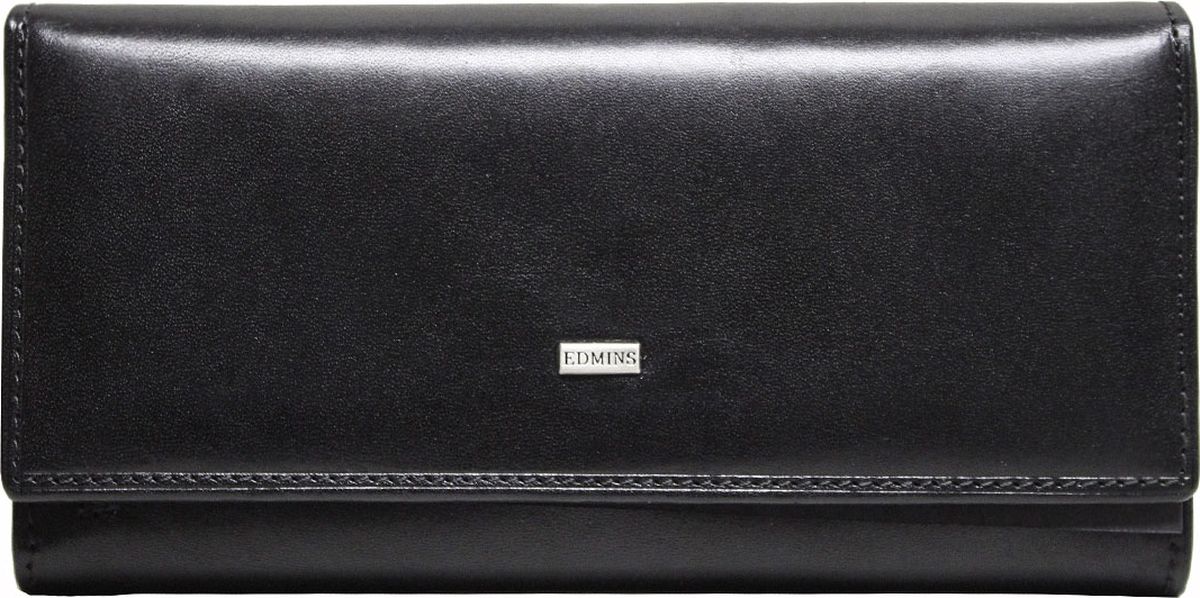Портмоне женское Edmins, цвет: черный. 2638 ML ED2638 ML ED black Портмоне женское Edmins, цвет: черный. 2638 ML ED2638 ML ED blackПолнокупюрное портмоне Edmins выполнено из натуральной кожи с гладкой фактурой и оформлено металлическим элементом с символикой бренда и контрастной отделочной строчкой. Модель закрывается клапаном на замок-кнопку. Внутренний функционал: 2 основных отделения для купюр, карман для мелочи на застежке-молнии, 5 прорезных кармашков для визиток и пластиковых карт и накладной карман со вставкой из прозрачного ПВХ. В коллекциях кожгалантереи Edmins удачно сочетаются итальянская классика и шведский прагматизм, новаторство молодых дизайнеров и работы именитых мастеров, строгая цветовая гамма и смелые эксперименты с цветом. Изделия Edmins, разработанные в Италии, отличает высокое качество кожи, прекрасная износостойкость и актуальность коллекций. Изделие упаковано в фирменную коробку.