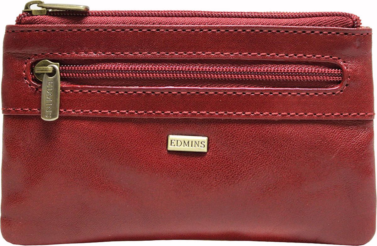 Ключница женские Edmins, цвет: красный. 2368 ML ED2368 ML ED red Ключница женские Edmins, цвет: красный. 2368 ML ED2368 ML ED redСтильная ключница Edmins выполнена из натуральной кожи с гладкой фактурой и оформлена металлическим элементом с символикой бренда. Ключница закрывается на молнию, снаружи расположено два металлических кольца для ключей на цепочке. Снаружи имеется прорезной карман на молнии. Такая ключница станет прекрасным и стильным подарком человеку, любящему оригинальные и практичные вещи. В коллекциях кожгалантереи Edmins удачно сочетаются итальянская классика и шведский прагматизм, новаторство молодых дизайнеров и работы именитых мастеров, строгая черно-коричневая гамма и смелые эксперименты с цветом. Изделия Edmins, разработанные в Италии, отличает высокое качество кожи, прекрасная износостойкость и актуальность коллекций. Изделие упаковано в фирменную коробку.