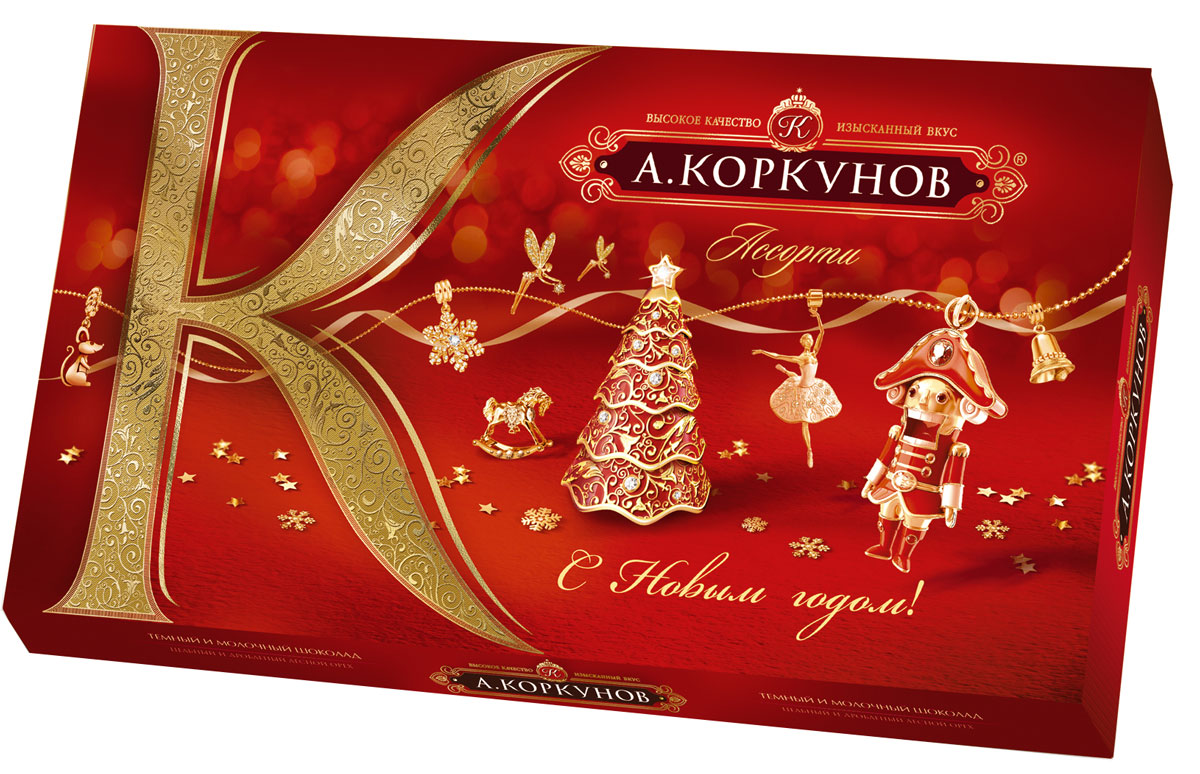 Коркунов конфеты Ассорти, 190 г10139768 Коркунов конфеты Ассорти, 190 г10139768При производстве конфет КОРКУНОВ используются сертифицированные сорта какао-бобов, произрастающие в Западной Африке. Ореховая начинка конфет – это настоящее, классическое пралине - сочетание сахара и орехов. Также для производства конфет КОРКУНОВ закупаются только отборные орехи, а каждый из поставщиков проходит строгую проверку качества. Элегантная упаковка подчеркивает вкус изысканных шоколадных конфет. Все это делает конфеты КОРКУНОВ одним из самых желанных подарков на любой праздник.