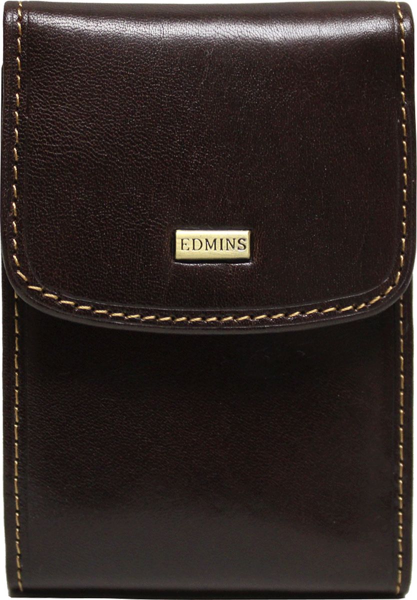 Визитница Edmins, цвет: коричневый. 1703-S-ML-ED1703-S-ML-ED brown Визитница Edmins, цвет: коричневый. 1703-S-ML-ED1703-S-ML-ED brownВизитница вертикальная Edmins выполнена из натуральной кожи с естественной фактурой и декорирована металлическим элементом с символикой бренда и контрастной отделочной строчкой. Изделие закрывается клапаном на кнопку. Внутри расположен вкладыш, состоящий из десяти файлов, который вмещает в себя двадцать визитных карточек и десять кредитных. Изделие поставляется в фирменной коробке. Стильная визитница станет отличным подарком для человека ценящего качественные и практичные вещи.