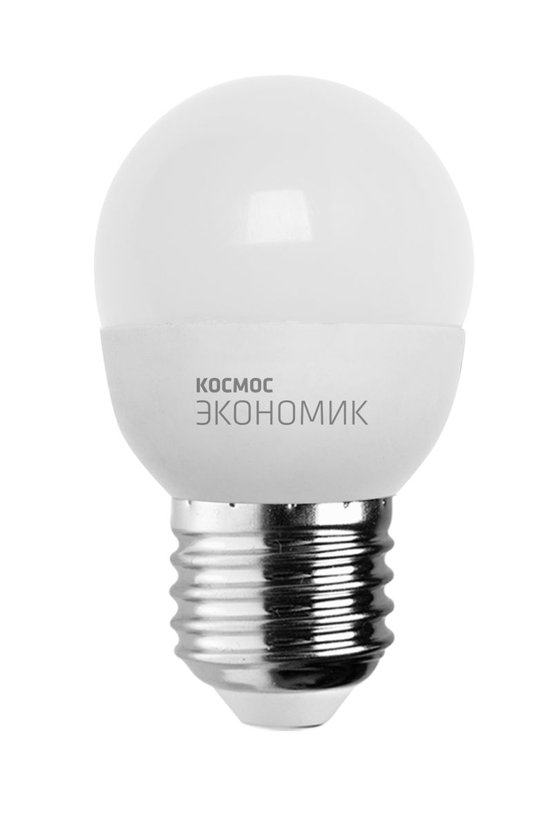 Лампа светодиодная Космос Шарик, 220V, холодный свет, цоколь Е27, 7.5WLkecLED7.5wGL45E2745 Лампа светодиодная Космос Шарик, 220V, холодный свет, цоколь Е27, 7.5WLkecLED7.5wGL45E2745Светодиодная лампа КОСМОС Замена стандартных ламп накаливания 60W Модель: ШАРИК Цоколь: Стандарт (Е27) Потребляемая мощность: 7.5W Световой поток, лм: 600 Светодиоды: LED SMD 2835 Чип: Epistar Индекс цветопередачи: Ra>70 Напряжение: 220V Угол, град: 270 Размер лампы (мм): 45 х 82 Срок службы до 25 000 часов Температура использования -40+40С Цветность – 4500K Специальные возможности/особенности: ДЕКОРАТИВНАЯ СВЕТОДИОДНАЯ ЛАМПА ШАРИК 7.5 Вт серии Космос Экономик является аналогом лампы накаливания 60 Вт. В основе лампы используются чипы от мирового лидера Epistar- что обеспечивает надежную и стабильную работу в течение всего срока службы (25 000 часов). До 90% экономии энергии по сравнению с обычной лампой накаливания (сопоставимы по размеру); стабильный световой поток в течение всего срока службы; экологическая безопасность (не содержит ртути и тяжелых металлов); мягкое и равномерное распределение света повышает зрительный комфорт и...