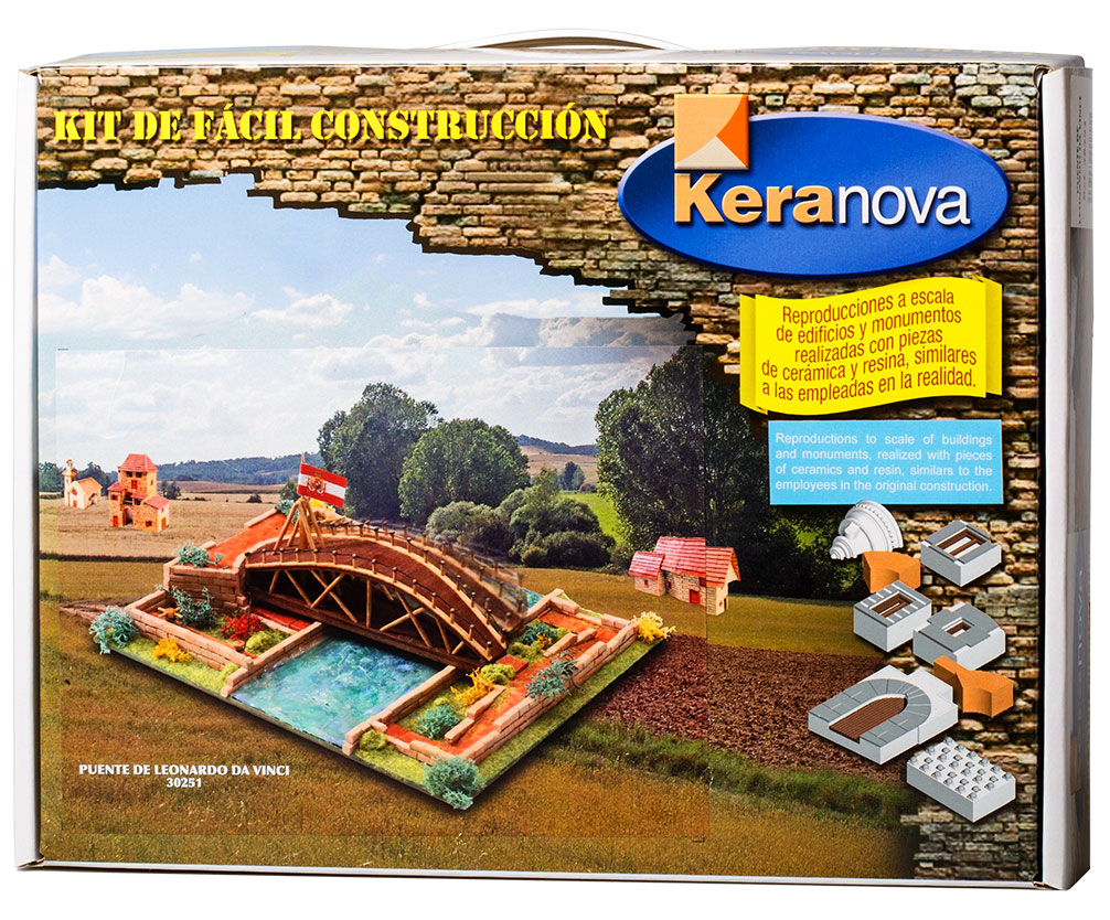 Keranova Конструктор Мост Леонардо30251 Keranova Конструктор Мост Леонардо30251Наборы для строительства Keranova позволяют почувствовать себя создателем архитектурных сооружений в полной мере. Средневековые замки и домики, башни, мельницы, береговые маяки – вы можете построить сами и украсить миниатюру по своему желанию. Некоторые модели выполнены в стандартном масштабе и являются точной копией оригинала. В ассортименте представлены модели с разным уровнем сложности. Высокое качество натуральных материалов, достоверность моделей, а также возможность создания миниатюры по своему проекту создают уникальную возможность для реализации творческого начала вне зависимости от возраста и опыта. В состав набора входят: - каркас модели из бумаги, - основа для миниатюры из фанеры, - набор кирпичиков и черепицы из глины разного размера и разной фактуры (8 температурных режимов обжига кирпичиков), - имитация грунта (песок), имитация растительности (исландский мох – материал устойчивый к естественному разрушению), - имитация украшений фасадов и...