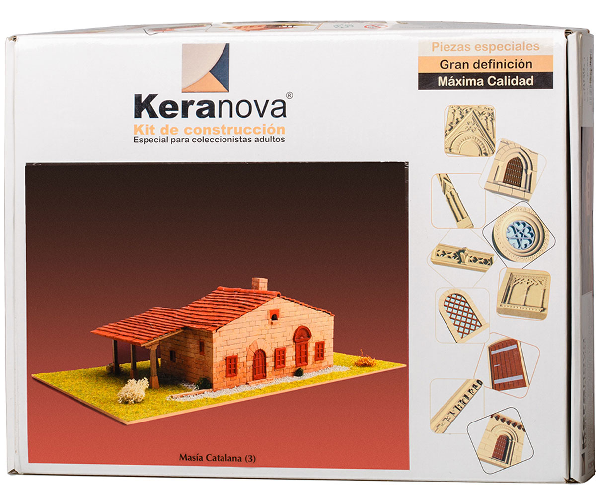 Keranova Конструктор Каталонский деревенский дом 3020630206 Keranova Конструктор Каталонский деревенский дом 3020630206Фермерские дома подобной конструкции очень распространены по всей северо-восточной Испании, в частности в древнем королевстве Арагон, истоки которого идут от древнеримских строений. Эти дома всегда стоят изолированно, что связано с животноводческой деятельностью ферм. В состав набора входят: - каркас модели из бумаги, - основа для миниатюры из фанеры, - набор кирпичиков и черепицы из глины разного размера и разной фактуры (8 температурных режимов обжига кирпичиков), - имитация грунта (песок), имитация растительности (исландский мох – материал устойчивый к естественному разрушению), - имитация украшений фасадов и окон (изготовлены из натуральной смолы вручную), - имитация деревянных переводов (деревянные брусочки), клей, схема сборки и инструкция. количество деталей: 1365