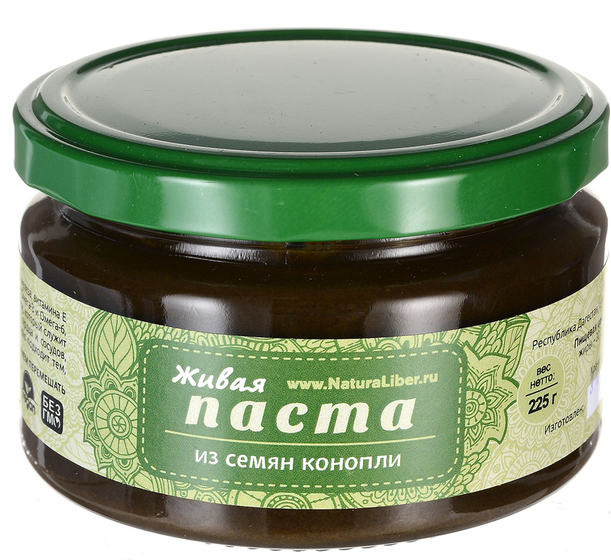 NaturaLiber паста из семян конопли, 225 г00-00000129_225 г NaturaLiber паста из семян конопли, 225 г00-00000129_225 гСемя конопли содержит огромное количество железа, витамина Е и идеально сбалансированных жирных кислот Омега-3 и Омега-6, а также полноценный, легко усваиваемый белок, который служит здоровой заменой мяса. Улучшает состояние сердца и сосудов, борется с атеросклерозом, прекрасно подходит тем, кто занимается спортом!