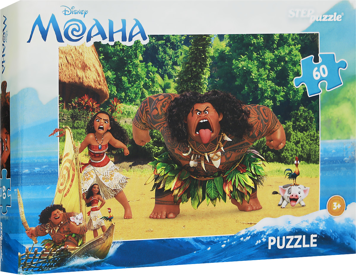 Step Puzzle Пазл для малышей Моана 8115481154 Step Puzzle Пазл для малышей Моана 8115481154Пазл для малышей Step Puzzle Моана создан по мотивам мультфильма Моана (Disney). Бесстрашная Моана, дочь вождя маленького племени на острове в Тихом океане, больше всего на свете мечтает о приключениях и решает отправиться в опасное морское путешествие. Вместе с некогда могущественным полубогом Мауи им предстоит пересечь океан, сразиться со страшными чудовищами и разрушить древнее заклятие. Пазл включает в себя 60 элементов, собрав которые, вы получите картинку с изображением сюжета из мультфильма. Собирание пазла развивает у ребенка мелкую моторику рук, тренирует наблюдательность, логическое мышление, знакомит с окружающим миром, с цветами и разнообразными формами, учит усидчивости и терпению, аккуратности и вниманию.