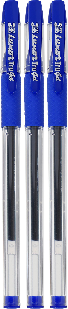 Luxor Набор гелевых ручек Tru Gel цвет синий 3 шт7702/3BC Luxor Набор гелевых ручек Tru Gel цвет синий 3 шт7702/3BCНабор гелевых ручек Luxor Tru Gel состоит из трех ручек с синими чернилами. Они отлично подойдут и для школьных занятий, и просто для подчеркивания. Ручки рисуют яркими насыщенными цветами. Корпуса с удобными каучуковыми вставками изготовлены из качественного прозрачного пластика. Колпачки ручек дополнены практичным клипом. Чернила на водной основе легко смываются с кожи и отстирываются с большинства тканей. Набор гелевых ручек станет незаменимой канцелярской принадлежностью для вас или для вашего ребенка.