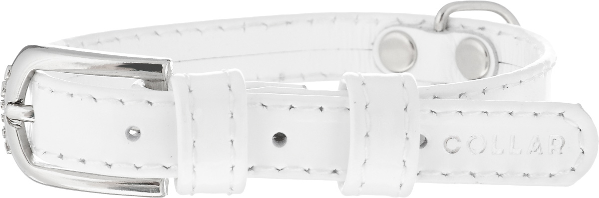 Ошейник для собак CoLLaR Brilliance, цвет: белый, ширина 1,2 см, обхват шеи 21-29 см. 33663367 Ошейник для собак CoLLaR Brilliance, цвет: белый, ширина 1,2 см, обхват шеи 21-29 см. 33663367Ошейник CoLLaR Brilliance изготовлен из кожи, устойчивой к влажности и перепадам температур. Такой ошейник подойдет для щенков и собак мелких пород. Клеевой слой, сверхпрочные нити, крепкие металлические элементы делают ошейник надежным и долговечным. Изделие отличается высоким качеством, удобством и универсальностью. Размер ошейника регулируется при помощи металлической пряжки. Имеется металлическое кольцо для крепления поводка. Ваша собака тоже хочет выглядеть стильно! Модный ошейник из лакированной кожи станет для питомца отличным украшением и выделит его среди остальных животных. Минимальный обхват шеи: 21 см. Максимальный обхват шеи: 29 см. Ширина: 1,2 см.