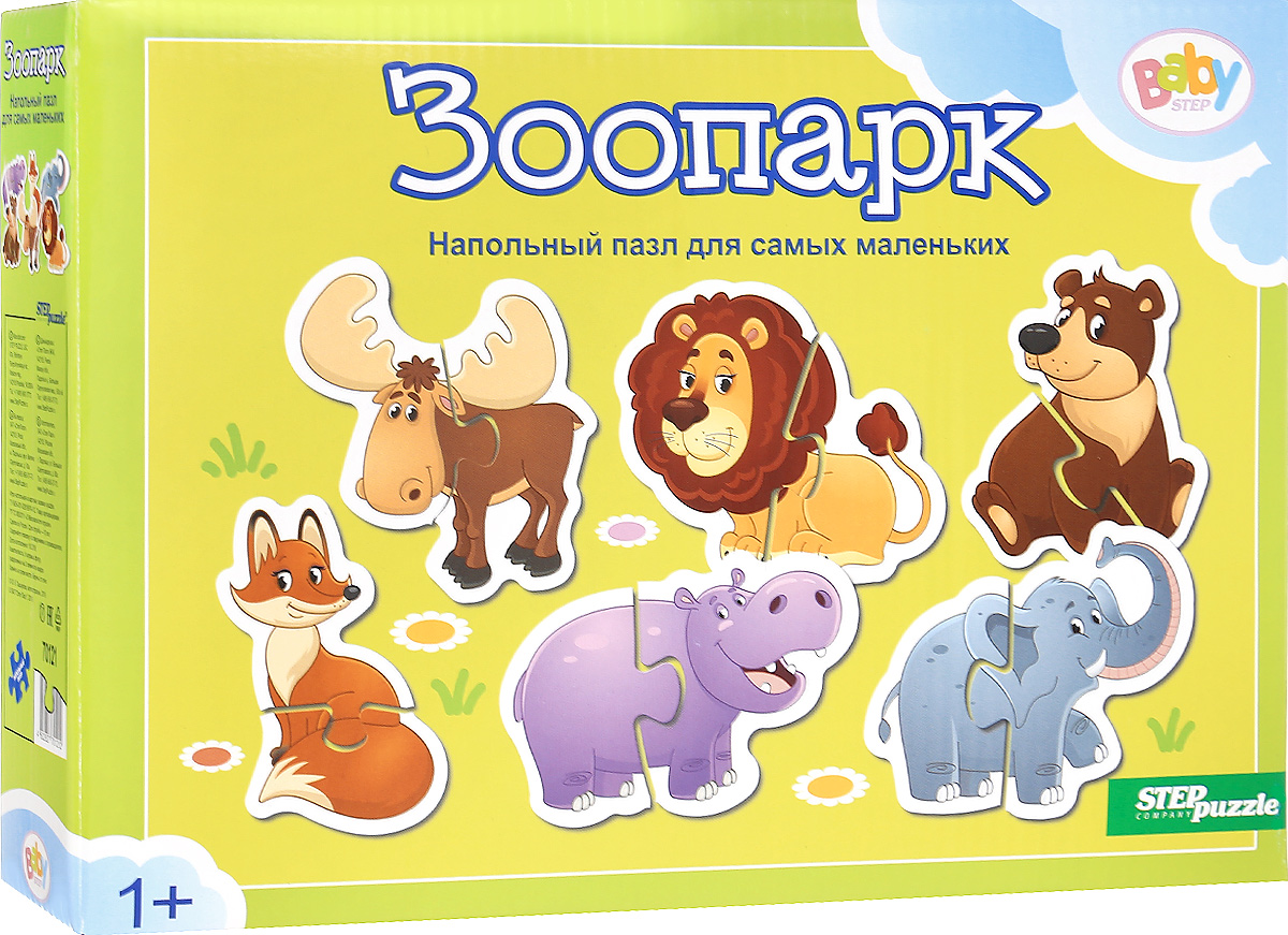 Step Puzzle Пазл для малышей Зоопарк 7012170121 Step Puzzle Пазл для малышей Зоопарк 7012170121Пазл для малышей Step Puzzle Зоопарк прекрасно подходит для малышей от 1 года. История рассказывает о животных, живущих в зоопарке. Собрав этот пазл, состоящий из 12 элементов, вы получите 6 разных картинок, состоящих из двух частей с изображениями животных. Пазл - великолепная игра для семейного досуга. Сегодня собирание пазлов стало особенно популярным, главным образом, благодаря своей многообразной тематике, способной удовлетворить самый взыскательный вкус. Для детей это не только интересно, но и полезно. Собирание пазла развивает мелкую моторику ребенка, тренирует наблюдательность, логическое мышление, знакомит с окружающим миром, с цветом и разнообразными формами.