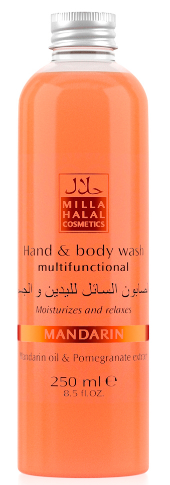 Milla Halal Cosmetics Жидкое мыло для рук и тела с маслом мандарина и экстрактом граната MILLA MANDARIN, 250МЛ10775 Milla Halal Cosmetics Жидкое мыло для рук и тела с маслом мандарина и экстрактом граната MILLA MANDARIN, 250МЛ10775100% натуральный продукт. Создан для бережного ухода за кожей тела при принятии душа или ванны или ежедневном мытье рук. Прекрасно очищает и обладает антибактериальными свойствами. Насыщен натуральными маслами и экстрактами. Имеет приятный аромат.