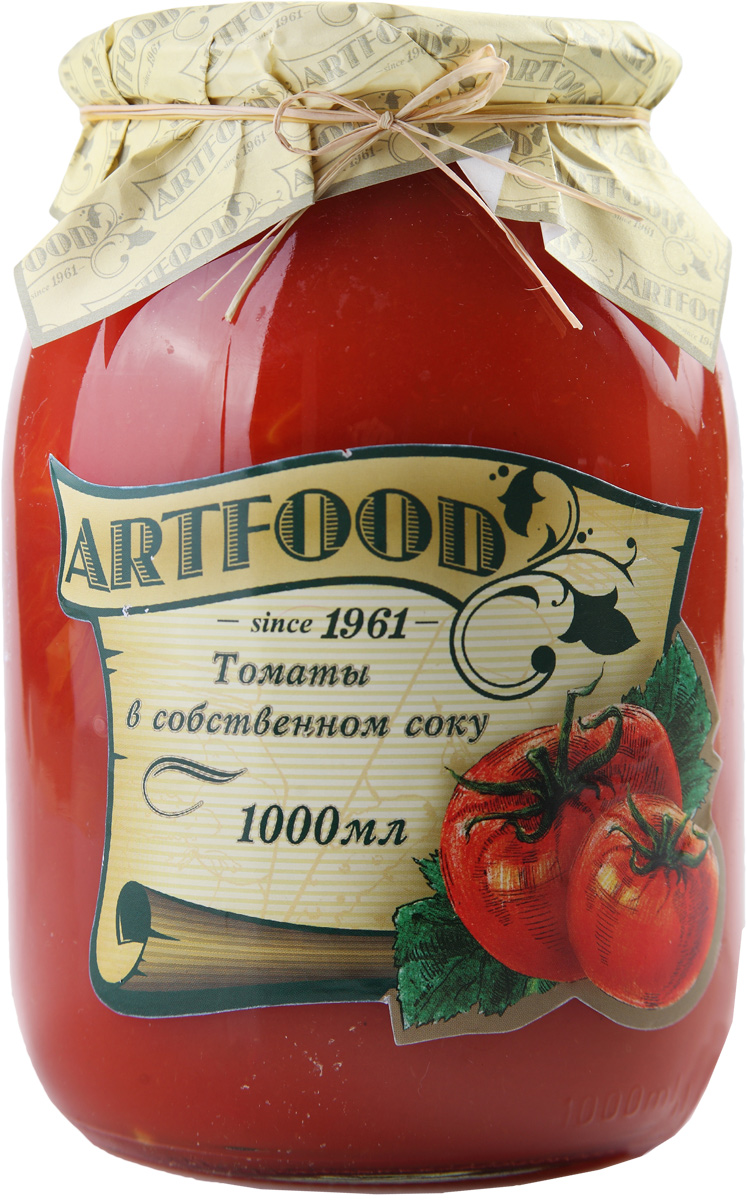 Artfood томаты в собственном соку, 1000 мл23001110200019 Artfood томаты в собственном соку, 1000 мл23001110200019Томаты в собственном соку пользуются большой популярностью по всему миру. Их можно использовать, как самостоятельное блюдо. Томаты в собственном соку добавляют в первые и мясные блюда, запеканки и выпечку.