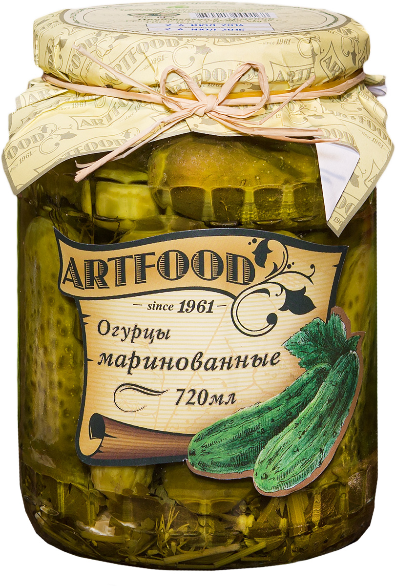 Artfood огурцы маринованные, 720 мл23001110200013 Artfood огурцы маринованные, 720 мл23001110200013Компания Артфуд была основана в 1995 г на базе Арташатского Консервного Завода и на сегодняшний день является одной из крупнейших компаний в Армении и имеет доминирующие позиции в сфере консервированной продукции. Не содержит консервантов, искусственных ароматизаторов и красителей.