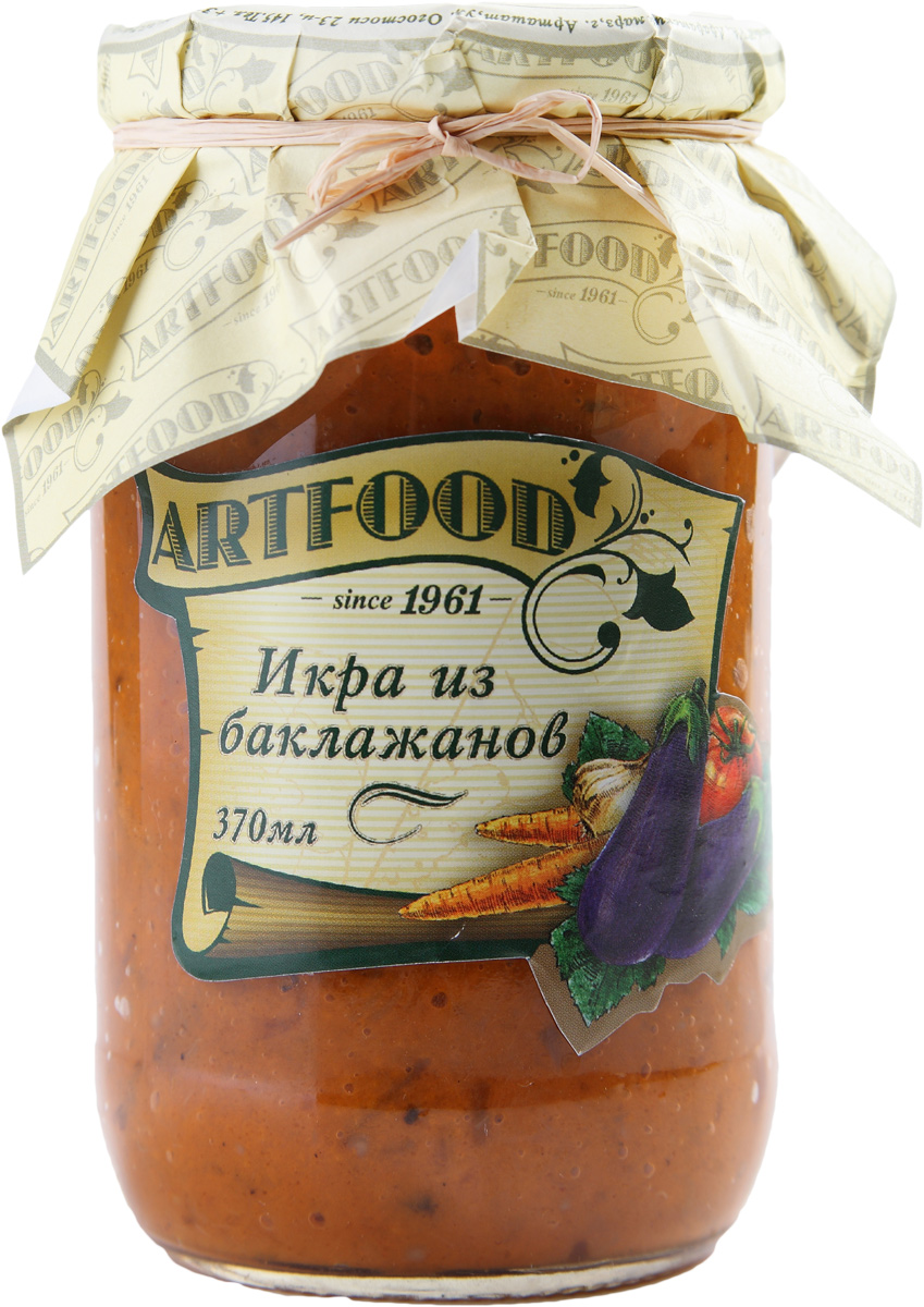 Artfood икра баклажанная, 370 мл23001110200003 Artfood икра баклажанная, 370 мл23001110200003Баклажанная икра - простейшая овощная закуска из четырех, максимум - пяти ингредиентов в базовом варианте. Самая вкусная, правда, получается из запеченных на гриле баклажанов - так их мякоть приобретает дополнительный аромат дымка.