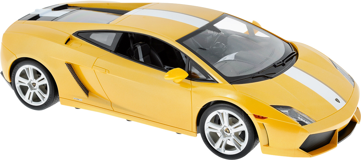 Rastar Радиоуправляемая модель Lamborghini Gallardo LP550-2 цвет желтый52500_желтый Rastar Радиоуправляемая модель Lamborghini Gallardo LP550-2 цвет желтый52500_желтыйРадиоуправляемая модель Rastar Lamborghini Gallardo LP550-2, выполненная из прочного пластика с металлическими элементами, является уменьшенной копией настоящего автомобиля в масштабе 1/10. Машина при помощи пульта управления движется вперед-назад, направо-налево. Автомобиль обладает высокой стабильностью движения, что позволяет полностью контролировать его процесс, управляя уверенно и без суеты. А серьезные габариты придают реалистичность в управлении. Модель оснащена световыми эффектами. Такая машина станет отличным подарком не только автолюбителю, но и человеку, ценящему оригинальность и изысканность. Подарите своему ребенку возможность почувствовать себя настоящим водителем. Машина работает от сменного аккумулятора (входит в комплект), зарядка которого происходит при помощи зарядного устройства (в комплекте). Пульт управления работает от батарейки 9V типа Крона (не входит в комплект). Пульт управления работает на частоте 40 MHz.