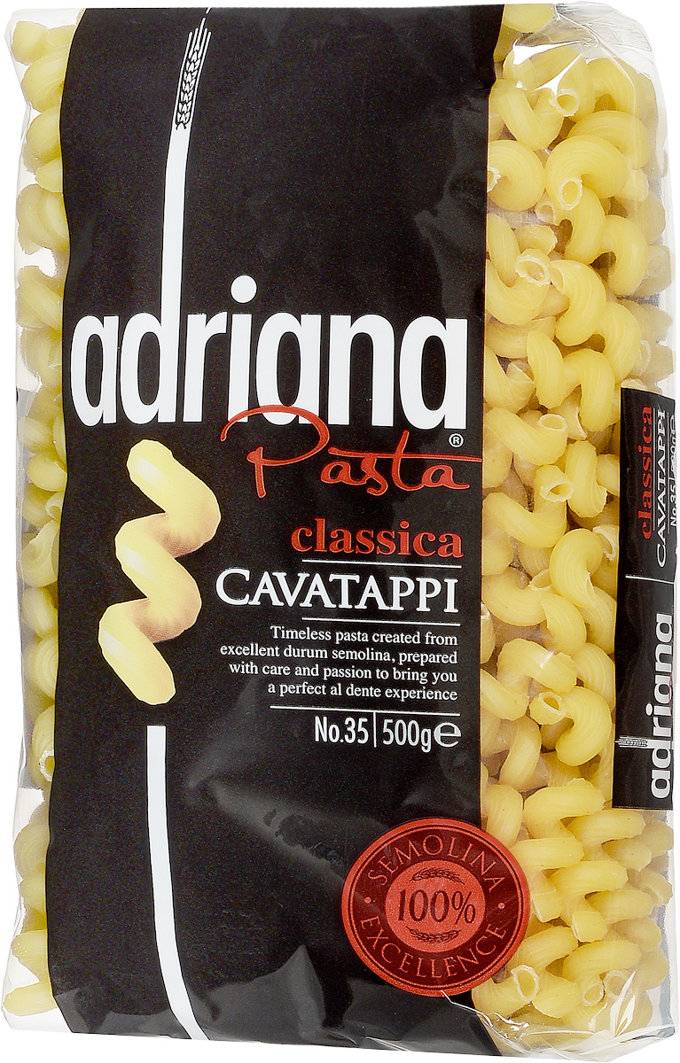 Adriana Cavatappi паста, 500 г15019 Adriana Cavatappi паста, 500 г15019Adriana - высококачественная паста из 100% семолины. Только 100% семолина или качественная мука из специальных твердых сортов пшеницы гарантирует, что паста, даже после превышения рекомендуемого времени приготовления, не разварится и не слипнется после охлаждения. Еда не должна служить лишь для утоления голода, а должна приносить и возвышенные чувства приятного удовлетворения. Каждый из нас хотел бы открыть для себя новые вкусы и новые впечатления. Ужин должен быть не только завершением дня, но и возможностью встретиться с близкими друзьями, чтобы насладиться едой. Паста Adriana имеет превосходные вкусовые качества и полезные свойства. Благодаря большому количеству клетчатки, белка и минимуму жиров - низкокалорийная, что способствует всегда оставаться в идеальной форме. В состав входят рибофлавин, который способствует снижению усталости, и витамины группы В.