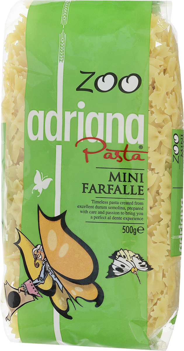 Adriana Mini Farfalle паста, 500 г15025 Adriana Mini Farfalle паста, 500 г15025Все дети любят макароны по одной простой причине - их можно не только есть, но и играться с ними, со свистом втягивая в себя, накручивая на вилку, строя в тарелке пирамиды. Компания Adriana учла это и разработала специальную серию пасты для малышей Zoo. Известно, что любое блюдо приносит большую пользу организму, если пища принимается с хорошим настроением. Особенно это касается детей, которым важно, чтобы еда, прежде всего, была привлекательна внешне. Поэтому, готовя детям даже обычные макароны, можно проявлять творчество и фантазию в оформлении блюд, и дети будут кушать с удовольствием! Многие родители пользуются этим, с радостью включая в рацион детей этот питательный продукт. Детские макароны произведены из муки твердых сортов пшеницы и воды, не содержат искусственных составляющих. Эти маленькие макароны оригинальной формы в яркой упаковке не оставят равнодушными ни малышей, ни их мам. Благодаря высокому содержанию растительного белка, витаминов...