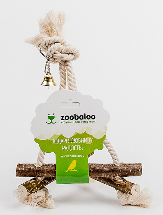 Игрушка для птиц Zoobaloo Качели средние539 Игрушка для птиц Zoobaloo Качели средние539Игрушка Zoobaloo Качели средние - отличный аксессуар для клетки ваших пернатых друзей. Качели выполнены в виде деревянных жердочек из орешника, оборудованы маленьким колокольчиком и металлическим карабином для подвешивания к клетке. Чтобы обезопасить лапки пернатых любимцев, брусочки соединены хлопковой веревкой.