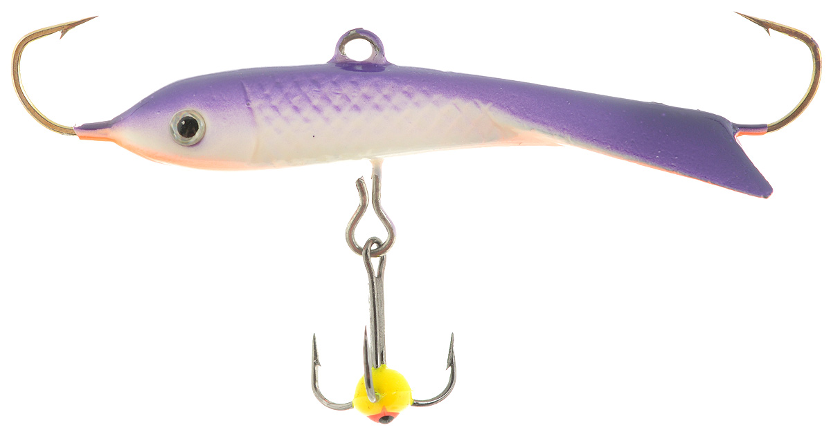Балансир Dixxon Classic, цвет: фиолетовый, оранжевый, белый, длина 5,5 см, 17 г. 5852358523 Балансир Dixxon Classic, цвет: фиолетовый, оранжевый, белый, длина 5,5 см, 17 г. 5852358523Балансир Dixxon Classic удлиненной формы c тремя крючками предназначен для ловли средних рыб со льда и на мелководье. Изделие изготовлено из прочного металла и оснащено тройным крючком и высококачественными впаянными крючками. Форма этого балансира напоминает мелкую рыбку. Балансир окрашен в яркие цвета, что делает его более заметным и позволяет привлечь рыбу с более дальнего расстояния.