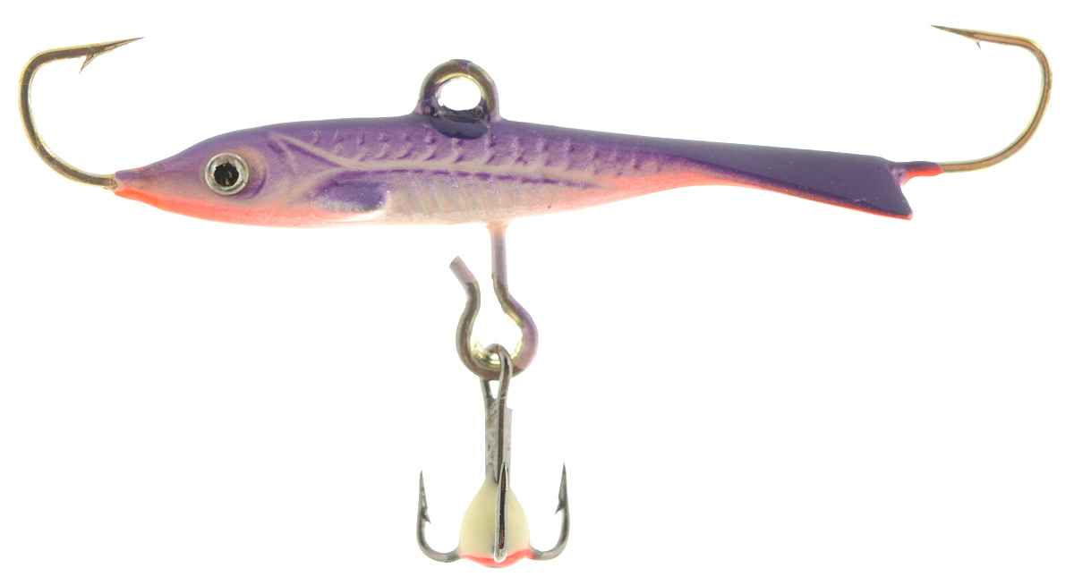 Балансир Dixxon Flipper, цвет: фиолетовый, белый, оранжевый, длина 3,6 см, 4 г. 5858458584 Балансир Dixxon Flipper, цвет: фиолетовый, белый, оранжевый, длина 3,6 см, 4 г. 5858458584Балансир Dixxon Flipper удлиненной формы c тремя крючками предназначен для ловли рыб со льда. Изделие, изготовленное из прочного металла, оснащено тройным крючком и высококачественными впаянными крючками. Форма этого балансира напоминает мелкую рыбку. Балансир окрашен в яркие цвета, что делает его более заметным и позволяет привлечь рыбу с более дальнего расстояния.