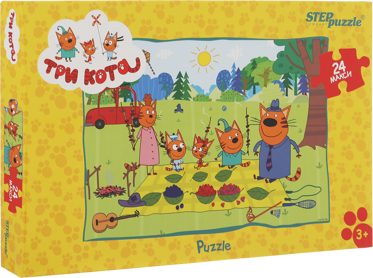 Step Puzzle Пазл для малышей Три кота90033 Step Puzzle Пазл для малышей Три кота90033Пазл Step Puzzle Три кота придется по душе вам и вашему ребенку. История рассказывает о семье котят и их родителей. Пазл включает в себя 24 крупных элемента, собрав которые, вы получите картинку с изображением сюжета из мультфильма. Сегодня собирание пазлов стало особенно популярным, главным образом, благодаря своей многообразной тематике, способной удовлетворить самый взыскательный вкус. Для детей это не только интересно, но и полезно. Собирание пазла развивает мелкую моторику ребенка, тренирует наблюдательность, логическое мышление, знакомит с окружающим миром, цветами и формами. Компания Step Puzzle гарантирует высокое качество пазла и точность подгонки.