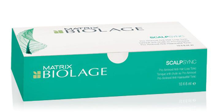 Matrix Biolage Scalpsync набор ампул против выпадения волос 10 х 6 млURU02587 Matrix Biolage Scalpsync набор ампул против выпадения волос 10 х 6 млURU02587Тоник Biolage SCALPSYNC™ (Скалпсинк) укрепляет корни волос, продлевая жизненный цикл волос. Уменьшает выпадение волос до 5%* после 6 недель использования. - Питает кожу головы, помогая продлить жизненный цикл волоса - Придаёт волосам здоровый вид и ощущение свежести. *Клинические исследования действия тоника в сравнении с плацебо на 130 участниках в течение 6 недель.