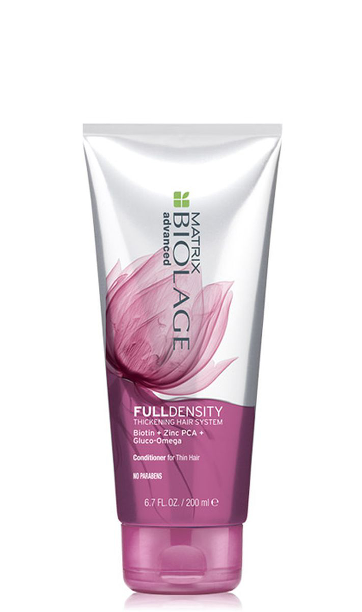 Matrix Biolage Full Density Кондиционер для уплотнения тонких волос, 200 млE1498600 Matrix Biolage Full Density Кондиционер для уплотнения тонких волос, 200 млE1498600Увеличивает диаметр* и снижает ломкость волос для придания им видимой густоты и ощутимой плотности**. Кондиционер Biolage Fulldensity™ (ФуллДенсити) ухаживает за волосами без утяжеления, питает и укрепляет их, делая более объемными и придавая блеск. Без парабенов. *Увеличение диаметра волоса при использовании совместно с уплотняющим спреем Biolage Fulldensity™. **При использовании системы из шампуня и кондиционера.