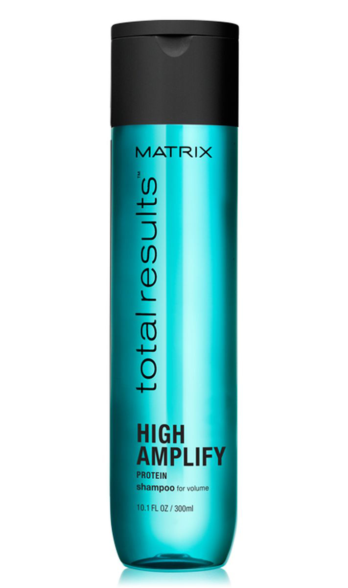 Matrix Total Results High Amplify Шампунь для объема, 300 млE1573200 Matrix Total Results High Amplify Шампунь для объема, 300 млE1573200Невесомая формула шампуня High Amplify (Хай Амплифай) с протеинами и без силиконов приподнимает структуру тонких, мягких волос, придавая им объём*. Волосы приподнимаются у корней и надолго сохраняют объём. *При использовании системы из шампуня, кондиционера и мусса для объема/ спрея для прикорневого объема.