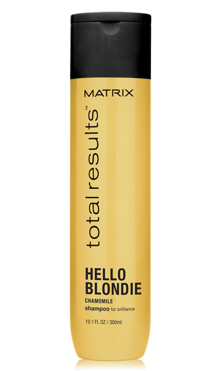 Matrix Total Results Hello Blondie Шампунь для светлых волос c экстрактом ромашки, 300 млE1577800 Matrix Total Results Hello Blondie Шампунь для светлых волос c экстрактом ромашки, 300 млE1577800Шампунь Hello Blondie (Хеллоу Блонди) с экстрактом ромашки смягчает волосы, облегчает расчёсывание и придаёт блеск. Помогает сохранить эффект многомерного оттенка, светлые волосы выглядят ухоженными и блестящими.