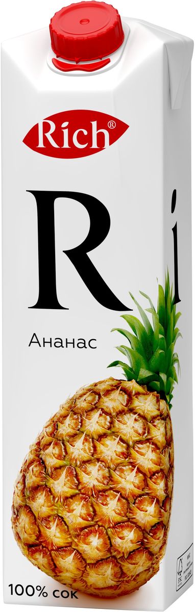 Rich Ананасовый сок, 1 л736004 Rich Ананасовый сок, 1 л736004Оцените экзотическую сладость ананасового сока: неповторимый тропический вкус и тонкий аромат спелых фруктов открываются с каждым глотком Rich Ананас. Строгий отбор сочных и свежих фруктов, постоянный контроль производства и готовой продукции - составляющие безупречного качества соков и нектаров Rich, высокие стандарты которого всегда соблюдались с момента запуска на российском рынке. Но что действительно отличает продукцию под маркой Rich - это изысканный, многогранный вкус, рождающийся благодаря сочетанию разных сортов одного фрукта в соках и нектарах.