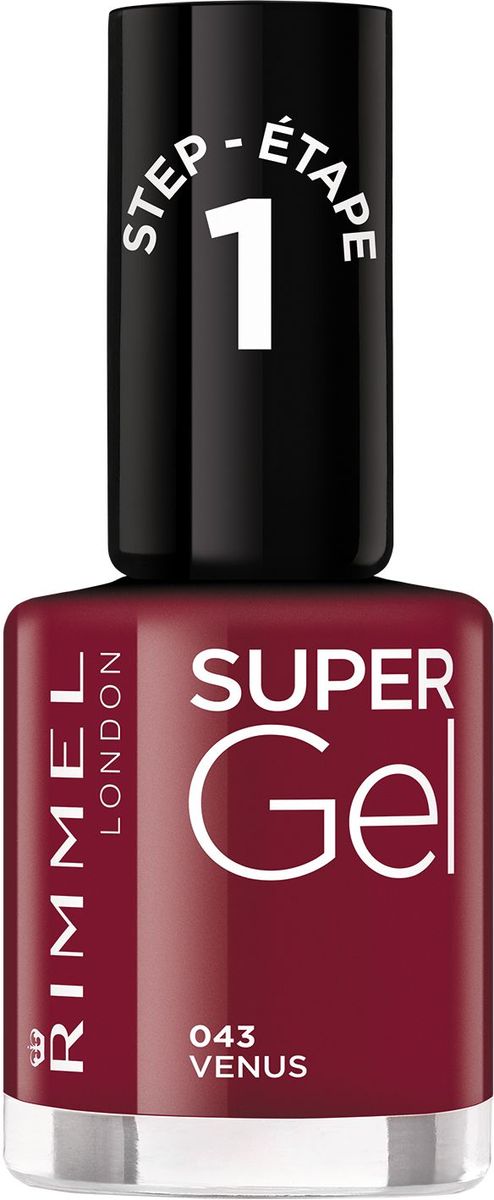 Rimmel Гель-лак для ногтей Super Gel Nail Polish, тон № 043, 12 мл34776273043 Rimmel Гель-лак для ногтей Super Gel Nail Polish, тон № 043, 12 мл34776273043STEP 1. Скажите Да! технологиям салонного маникюра у вас дома! БЕЗ УФ-ламп, БЕЗ спешки, БЕЗ огромных затрат и БЕЗ вреда для ногтей! Всего 2 простых шага для гелевого маникюра: нанесите 2 слоя гель-лака на ногти, затем нанесите 1 слой верхнего покрытия. STEP 1 обеспечит базовое покрытие и непревзойденный цвет! STEP 2 закрепит цвет и придаст интенсивный гелевый блеск!