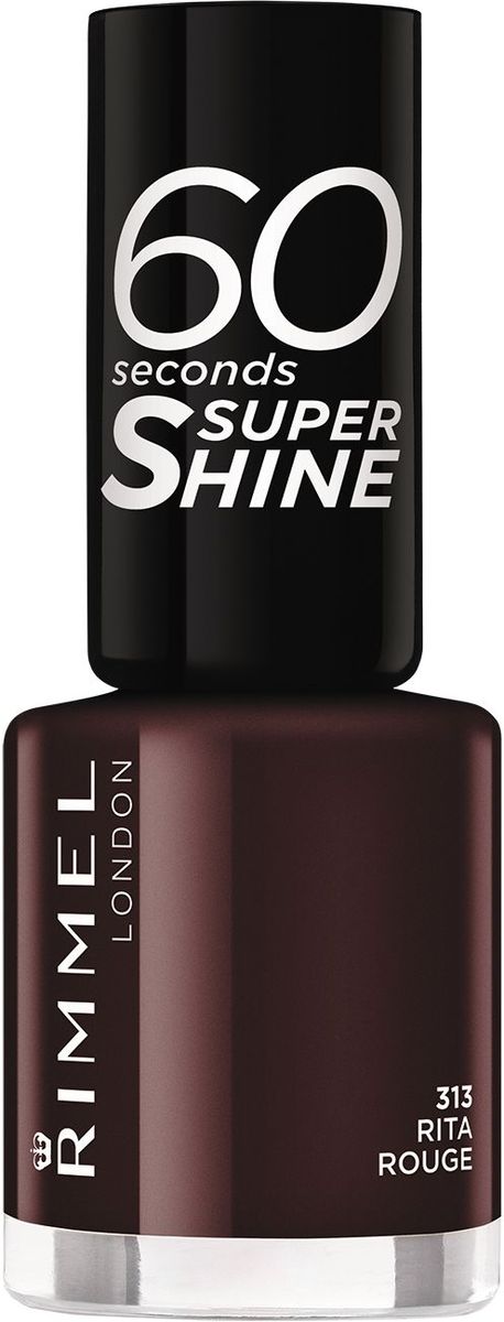 Rimmel Лак для ногтей 60 Seconds Super Shine, тон № 313 (rita rouge), 8 мл34778209313 Rimmel Лак для ногтей 60 Seconds Super Shine, тон № 313 (rita rouge), 8 мл34778209313Формула лака для ногтей 60 seconds Super Shine с аргановым и оливковым маслами для интенсивного ухода за ногтями Технология 3-в-1: базовое покрытие, насыщенный цвет и верхнее покрытие - одним движением кисточки! Удобная широкая кисточка Xpress Brush™ для удобного нанесения лака Одна маленькая бутылочка дает суперблеск и стойкий цвет до 10 дней! Высыхает за 60 секунд!