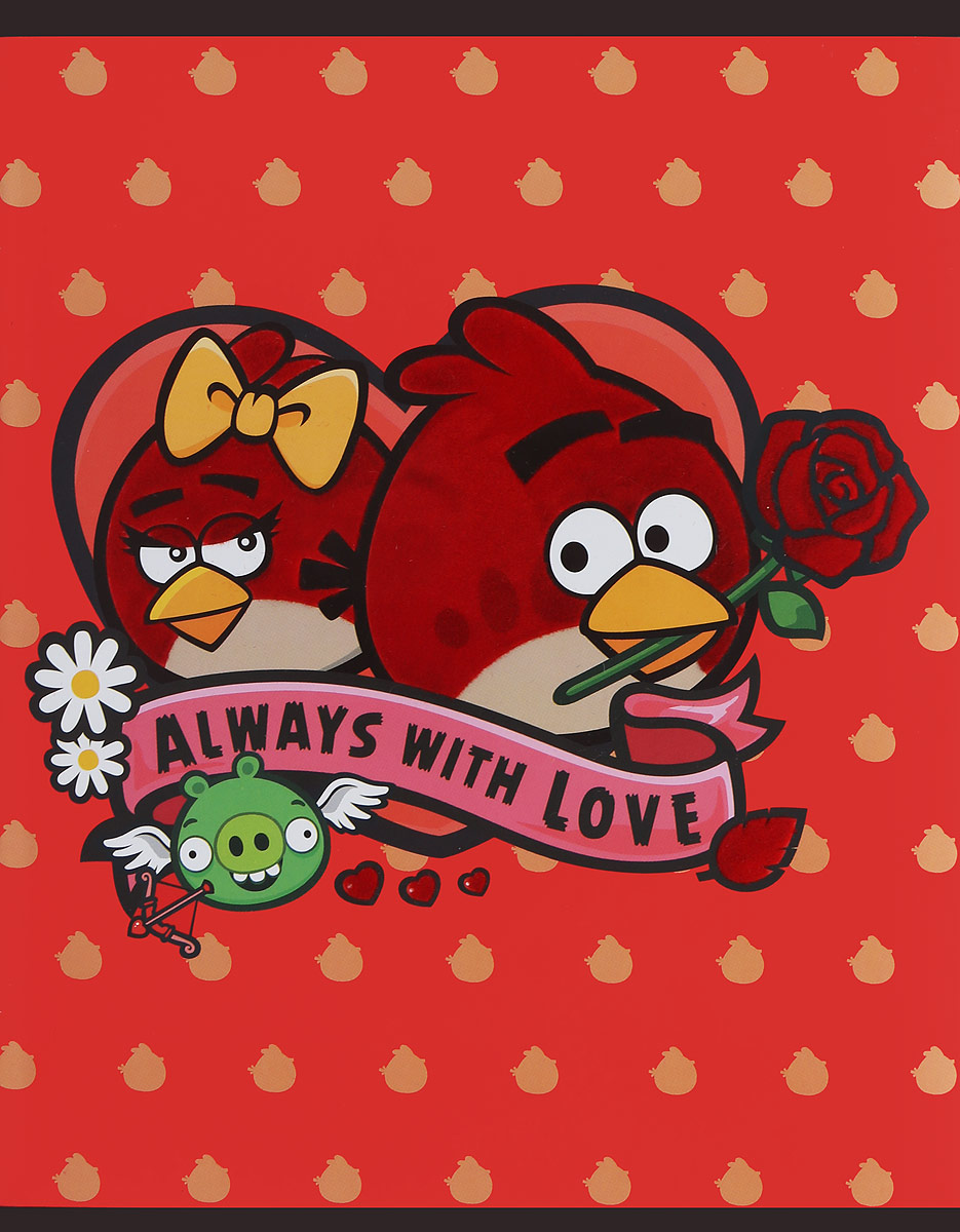 Hatber Тетрадь Always with Love 48 листов в клетку48Т5флB1_11790 Hatber Тетрадь Always with Love 48 листов в клетку48Т5флB1_11790Тетрадь Hatber Always with Love отлично подойдет для занятий школьнику или студенту для различных записей. Обложка, выполненная из плотного картона, позволит сохранить тетрадь в аккуратном состоянии на протяжении всего времени использования. Изделие оформлено изображением злых птичек и свиньи. Внутренний блок тетради, соединенный двумя металлическими скрепками, состоит из 48 листов белой бумаги в голубую клетку с полями.