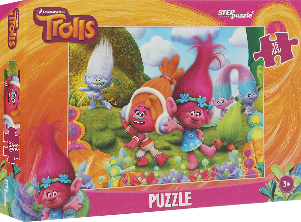Step Puzzle Пазл для малышей Trolls 9122291222 Step Puzzle Пазл для малышей Trolls 9122291222Пазл для малышей Step Puzzle Trolls создан по мотивам мультфильма о веселых Троллях (DreamWorks). Это наилучшее решение для развития вашего ребенка. Пазл включает в себя 35 элементов, собрав которые, вы получите картинку с изображением сюжета из мультфильма. Собирание пазла развивает у ребенка мелкую моторику рук, тренирует наблюдательность, логическое мышление, знакомит с окружающим миром, с цветами и разнообразными формами, учит усидчивости и терпению, аккуратности и вниманию.