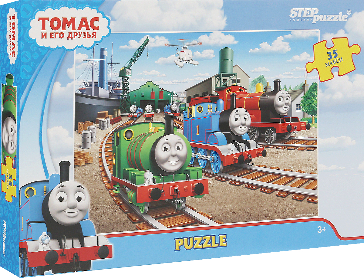 Step Puzzle Пазл для малышей Томас и его друзья 9122391223 Step Puzzle Пазл для малышей Томас и его друзья 9122391223Пазл для малышей Step Puzzle Томас и его друзья создан по мотивам одноименного мультфильма. История рассказывает о приключениях паровозов, живущих на вымышленном острове Содор. Пазл включает в себя 35 крупных элементов, собрав которые, вы получите картинку с изображением сюжета из мультфильма. Собирание пазла развивает у ребенка мелкую моторику рук, тренирует наблюдательность, логическое мышление, знакомит с окружающим миром, с цветами и разнообразными формами, учит усидчивости и терпению, аккуратности и вниманию.