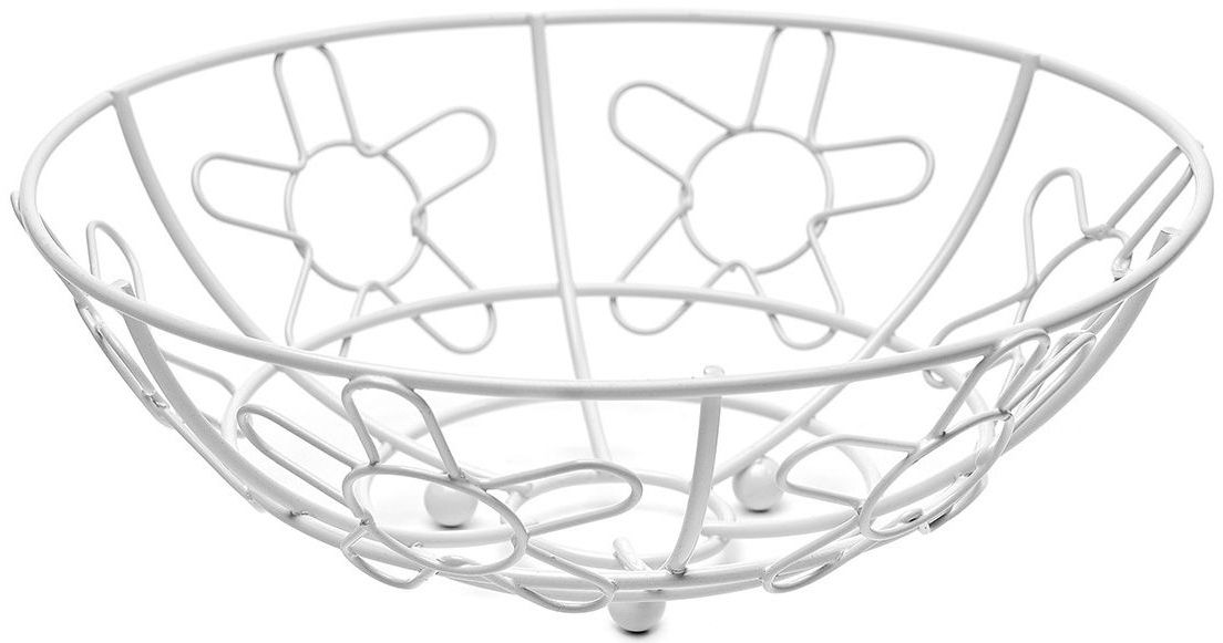Корзина для фруктов Walmer Flower, цвет: белый, диаметр 24 смW14242498 Корзина для фруктов Walmer Flower, цвет: белый, диаметр 24 смW14242498Каждому хочется иметь на своей кухне стильный и практичный аксессуар, который будет не только красивой частью интерьера, но и прекрасным помощником. Именно такая вещь – корзина для фруктов из серии Flower от известной британской фирмы Walmer. Легкая, яркая и стильная – это то, что приходит в голову при взгляде на нее. Поставьте ее на стол к приходу гостей или во время семейного ужина, и вы увидите, как преобразится ваш интерьер. Корзина для фруктов не будет занимать слишком много места на вашей кухне, ведь ее окружность всего 24 см. Но, несмотря на свой небольшой размер, она очень вместительна. Корзина изготовлена в популярной и практичной круглой форме. Она удачно дополнит любой интерьер и станет удачным подарком для друзей и близких.