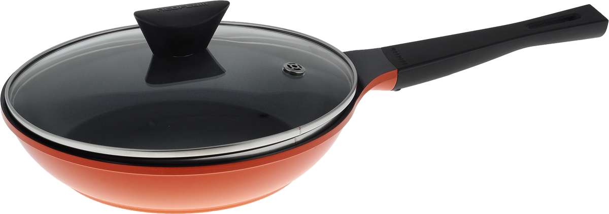 Сковорода Frybest Orange с крышкой, с керамическим покрытием. Диаметр 24 смORCA-F24K Orange_оранжевый Сковорода Frybest Orange с крышкой, с керамическим покрытием. Диаметр 24 смORCA-F24K Orange_оранжевыйСковорода Frybest Orange изготовлена по новейшей технологии из литого алюминия с керамическим антипригарным покрытием Ecolon, которое убережет от прилипания, пригара, а также от длительного мытья посуды после готовки. Стеклянная крышка с отвесртием для выпуска пара позволяет следить за процессом приготовления. Непревзойденная прочность сковороды и устойчивость к царапинам позволяет использовать металлические аксессуары при приготовлении пищи, а эргономичная удлиненная ручка с силиконовым покрытием Soft-touch имеет оригинальное технологическое крепление к телу сковороды и всегда остается холодной. Сковорода подходит для газовых, электрических и стеклокерамических плит. Можно мыть в посудомоечной машине. Диаметр сковороды по верхнему краю: 24 см. Высота стенки: 5,2 см. Длина ручки: 19 см.