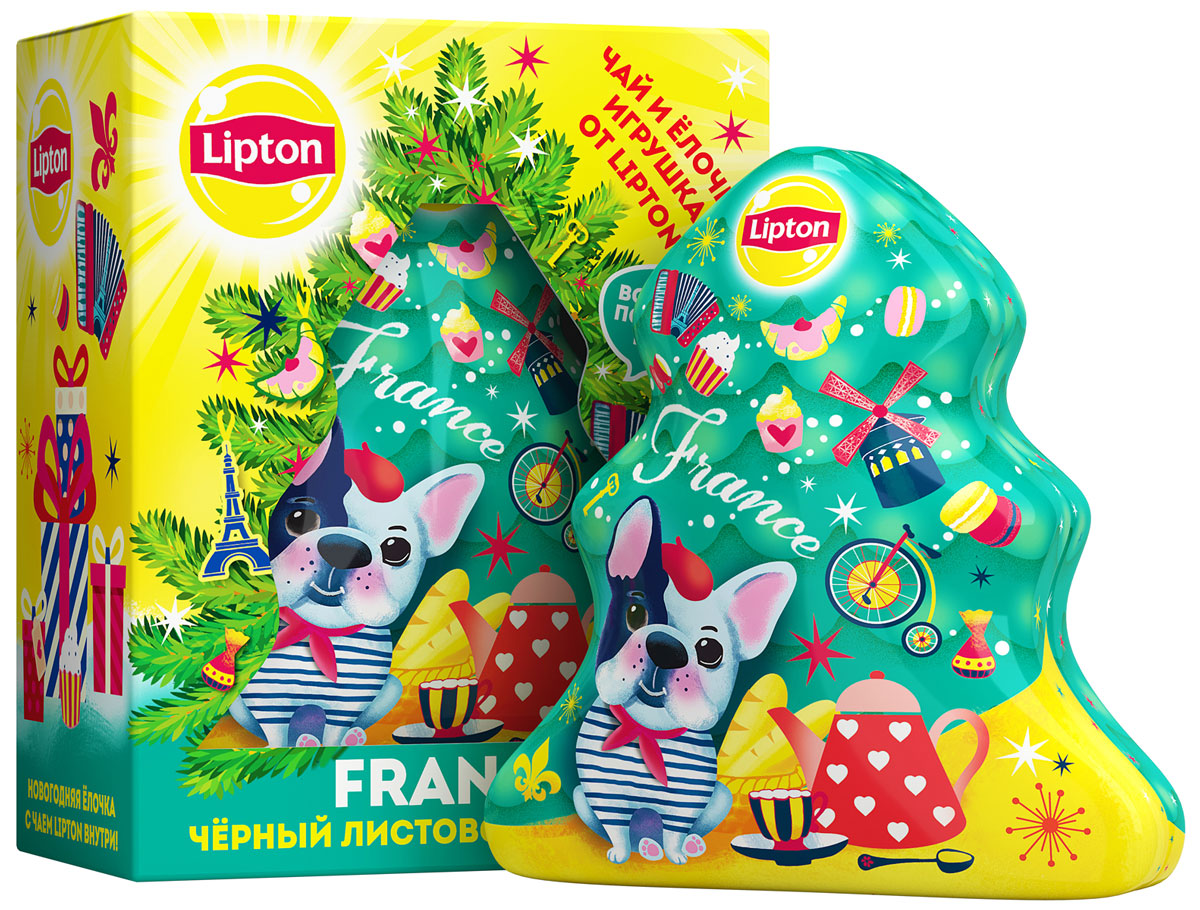 Lipton Набор чая Елочка собака, 20 г8714100712849 Lipton Набор чая Елочка собака, 20 г8714100712849Коллекция праздничных Елочек из разных стран мира с насыщенным и превосходным чаем Lipton. Совместно с ведущей Российской студией дизайна были разработаны четыре коллекционные елочки в стиле Китая, Италии, Франции и России. Внутри каждого набора вы найдете уникальное пожелание на Новый год, а елочку можно использовать как новогоднюю игрушку.