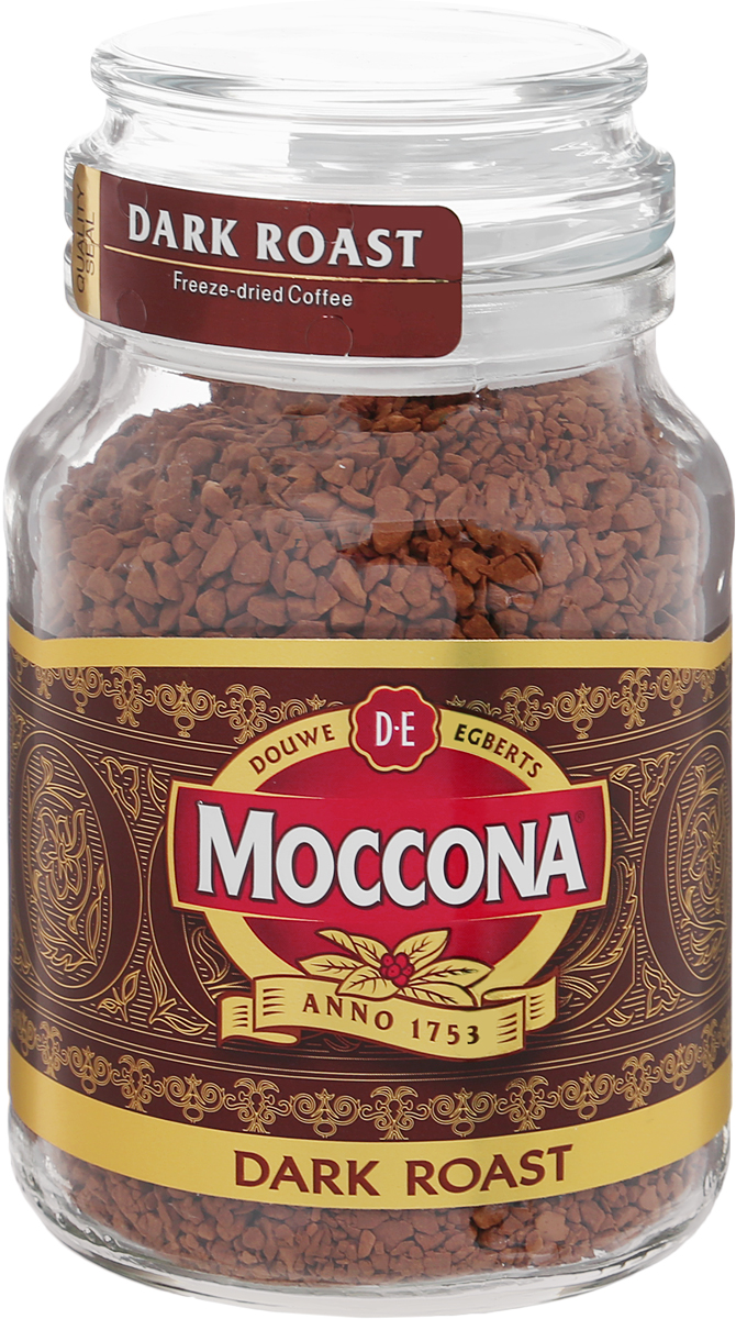 Moccona Dark Roast кофе растворимый, 95 г (стеклянная банка)4607031792438 Moccona Dark Roast кофе растворимый, 95 г (стеклянная банка)4607031792438Moccona Dark Roast - это натуральный растворимый сублимированный кофе. Его терпкий вкус поможет вам взбодриться, где бы вы не были. Приготовлен из зёрен, прошедших темную (сильную) обжарку, обладает ярким послевкусием с лёгкой горчинкой и насыщенным ароматом. Идеально подходит для ценителей крепкого кофе.