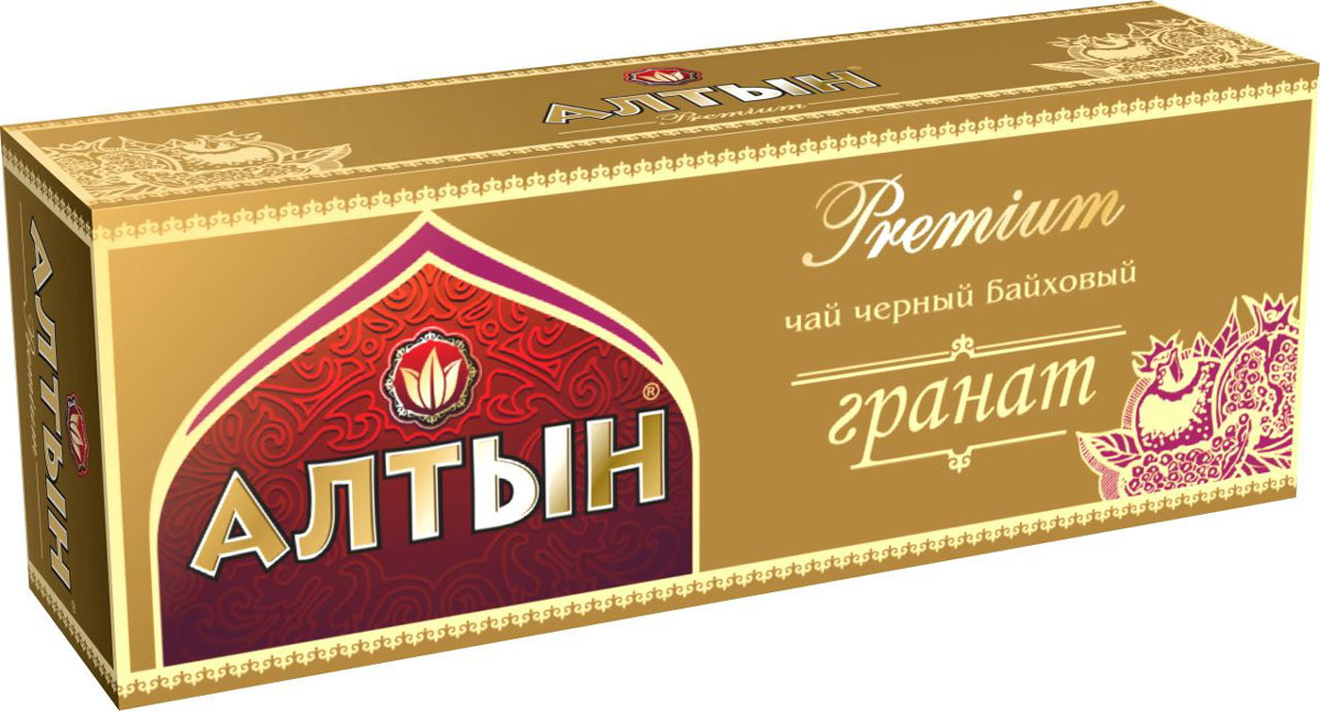 Алтын Premium Гранат черный чай в пакетиках, 25 шт4607003045012 Алтын Premium Гранат черный чай в пакетиках, 25 шт4607003045012Ассортимент коллекции Алтын Premium это всегда высшие сорта цейлонских и китайских чаев, неизменное качество и традиционные вкусы.