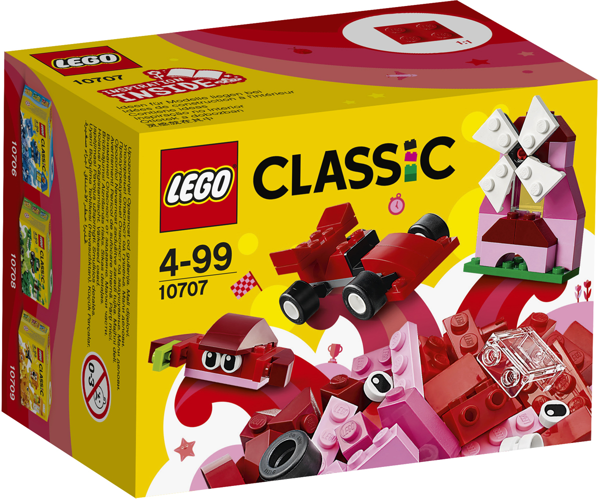 LEGO Classic Конструктор Красный набор для творчества 1070710707 LEGO Classic Конструктор Красный набор для творчества 1070710707Собирай новые модели и развивай воображение с набором LEGO Classic, который содержит элементы ярко-красного и других цветов и станет настоящим источником вдохновения. Создавай весёлых существ, уютные домики или зачарованные замки, поезда, катера, самолёты — всё, что только можно себе представить... Возможности набора безграничны! Идеи для вдохновения можно найти в прилагаемом буклете или в Интернете.