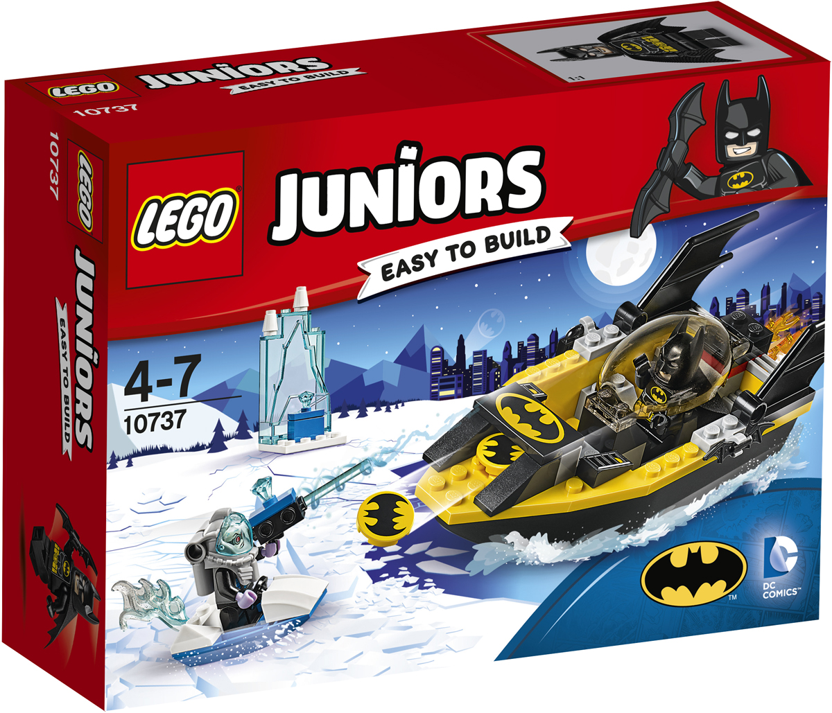 LEGO Juniors Конструктор Бэтмен против Мистера Фриза 1073710737 LEGO Juniors Конструктор Бэтмен против Мистера Фриза 1073710737Сядь в мощный Бэткатер и помоги Бэтмену защитить Готэм-сити от Мистера Фриза! Подготовь бэт-диски и целься в скоростной ледяной автомобиль. Но берегись! Если мистер Фриз выстрелит из своего замораживающего ружья, а Бэтмен попадётся в его ледяную ловушку, Готэм-сити будет заморожен!