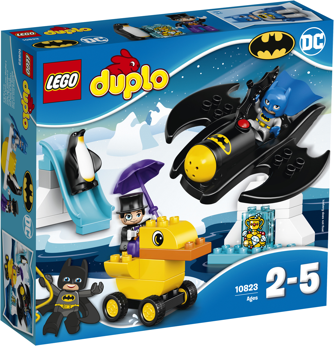 LEGO DUPLO Конструктор Приключения на Бэтмолете 1082310823 LEGO DUPLO Конструктор Приключения на Бэтмолете 1082310823Вашему ребёнку понравится собирать этот весёлый игровой набор «Приключения на бэтмолёте» от LEGO DUPLO и помогать Бэтмену™ в поисках украденного сокровища. Ваш маленький супергерой найдёт, с чем поиграть в этом наборе: начните историю с запуска пушки Бэтмолёта, затем столкните Пингвина вниз по склону, чтобы не дать ему сбежать на своей лодке в виде утки. В набор входит две фигурки DUPLO.