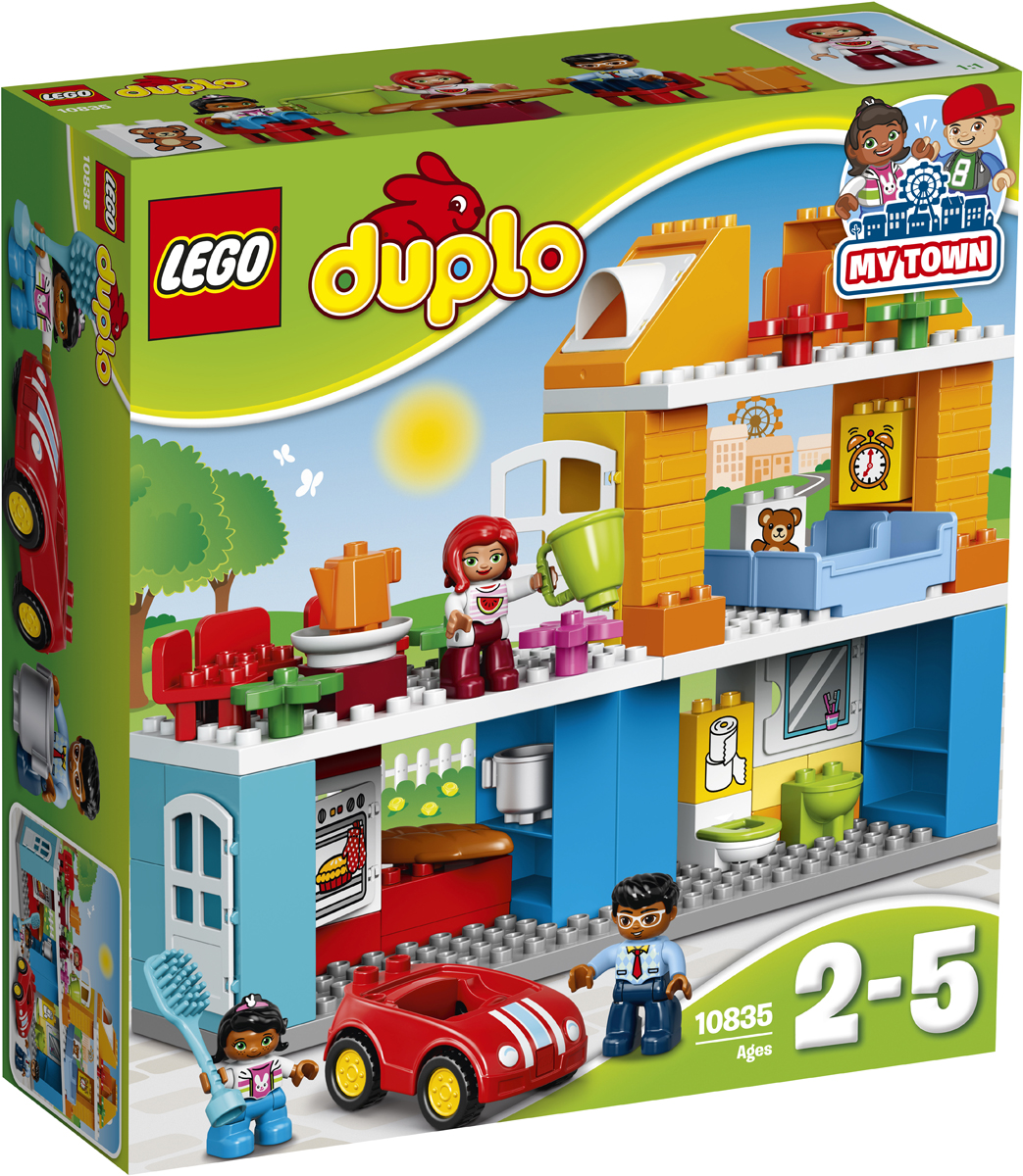 LEGO DUPLO Конструктор Семейный дом 1083510835 LEGO DUPLO Конструктор Семейный дом 1083510835Разыгрывайте реальные сценарии из жизни с помощью LEGO DUPLO: создавайте узнаваемый мир с новыми фигурками DUPLO. С этим лёгким в сборке домиком можно придумать бессчетное количество игр. Малыши с удовольствием будут разыгрывать повседневные сценарии: подъём с утра, приготовление и приём пищи, мытьё машины. Наблюдайте за тем, как ваш малыш развивает навыки ролевой игры, создавая сценки из повседневной жизни с помощью фигурок DUPLO.