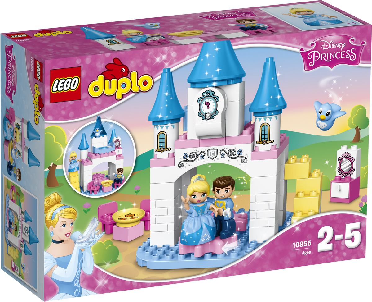 LEGO DUPLO Конструктор Волшебный замок Золушки 1085510855 LEGO DUPLO Конструктор Волшебный замок Золушки 1085510855Поклонники Золушки и принца из волшебного мира Disney будут рады возможности разыграть сцену бала в красивом замке. Поверните шестерёнки, чтобы персонажи начали танцевать, но не забывайте следить за часами! Развивайте ранние навыки конструирования с помощью этого лёгкого в сборке набора с традиционными аксессуарами и кубиками с рисунком, чтобы воплотить волшебство в жизнь. В набор входят две фигурки LEGO DUPLO: Золушка и Прекрасный Принц, а также фигурка птицы.