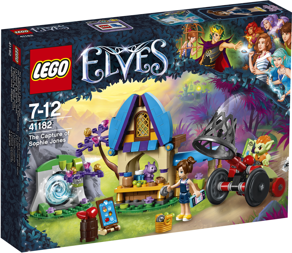 LEGO Elves Конструктор Похищение Софи Джонс 4118241182 LEGO Elves Конструктор Похищение Софи Джонс 4118241182Прокрадись сквозь магический портал с маленькой сестрёнкой Эмили Джонс, Софи, и отправляйся навстречу новым приключениям. Зайди в овощной магазин мистера Спая, где сейчас в самом разгаре сезон скидок. Но будь внимательна: за Софи по пятам идёт злобный гоблин. Осторожно! Гоблин Барблин принял Софи за Эмили и спешит к ней на своём автомобиле-перехватчике. Сможет ли он схватить Софи и отвезти к Королю Гоблинов? Решать тебе!
