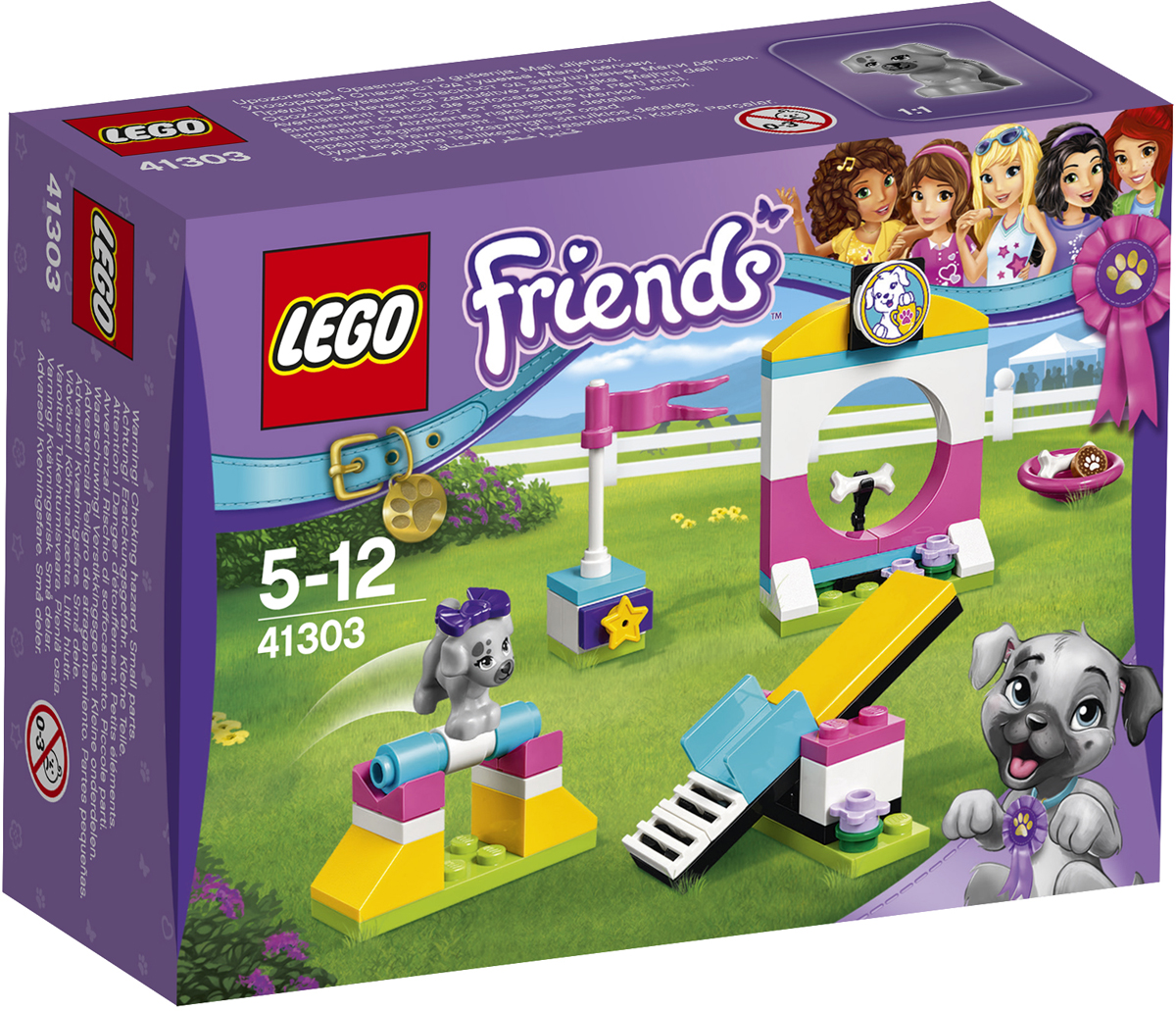 LEGO Friends Конструктор Выставка щенков Игровая площадка 4130341303 LEGO Friends Конструктор Выставка щенков Игровая площадка 4130341303Помоги Скай разучить классные трюки, чтобы подготовиться к специальной выставке щенков. Проведи её вверх по качелям, чтобы она могла спрыгнуть вниз с другой стороны. Заставь щенка пробежаться и проверь, может ли она перепрыгнуть планку, не сбив её. А теперь финальный трюк... Сможет ли Скай прыгнуть через большой обруч и достать косточку?