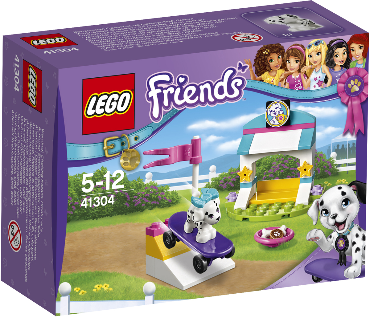 LEGO Friends Конструктор Выставка щенков Скейт-парк 4130441304 LEGO Friends Конструктор Выставка щенков Скейт-парк 4130441304Игривый щенок Куки приготовил особый трюк! Помоги ему съехать на своём скейтборде вниз по пандусу и подготовить выступление для участия в большой выставке щенков. Посмотри, сколько трюков он может продемонстрировать на своём скейтборде! Этот щенок и правда заработал своё печенье! Трудолюбивый песик заслуживает того, чтобы жить в роскошном собачьем домике, поэтому отправь его домой и уложи отдыхать, когда он закончит тренировку.