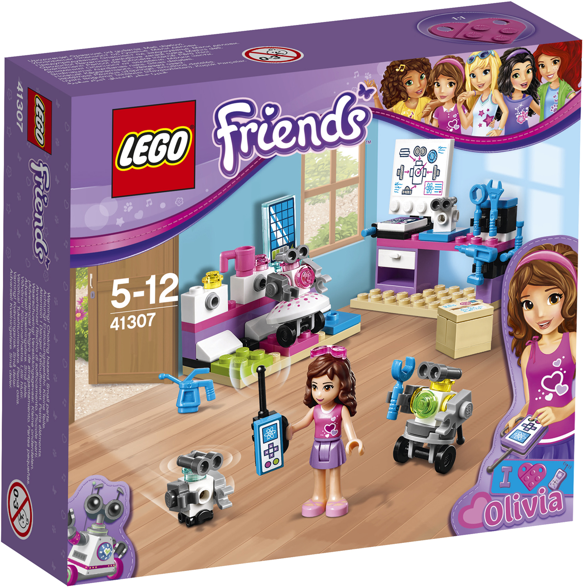 LEGO Friends Конструктор Творческая лаборатория Оливии 4130741307 LEGO Friends Конструктор Творческая лаборатория Оливии 4130741307Помоги Оливии, которая работает в лаборатории, изобрести новых роботов. Внимательно изучи план на чертежной доске, а потом бери все необходимые инструменты и начинай сборку. Теперь у её надёжного друга — робота Зобо — есть Зузу и малыш Зобито, которые составят ему компанию! Размести роботов на их зарядных станциях и не забудь накормить Зобито из бутылочки!