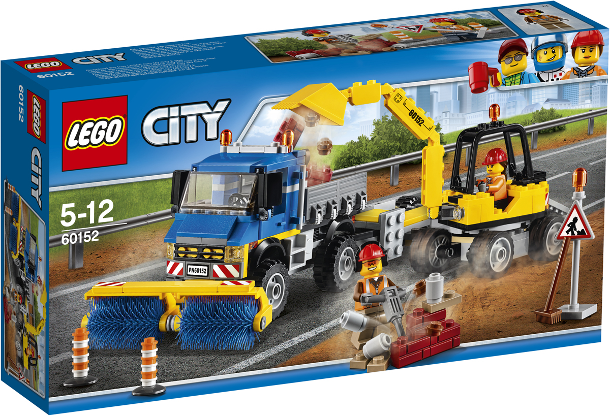 LEGO City Конструктор Уборочная техника 6015260152 LEGO City Конструктор Уборочная техника 6015260152Вызовите уборочную машину и экскаватор. На улице кто-то рассыпал кирпичи! Погрузите экскаватор на прицеп и доставьте его на место с помощью грузовика. Соберите кирпичи и погрузите в кузов грузовика. Щетками грузовика сметите мелкие куски, если это не поможет - беритесь за метлу и лопату. После сложного рабочего дня пора возвращаться на базу! Набор включает в себя 299 разноцветных пластиковых элементов. Конструктор - это один из самых увлекательных и веселых способов времяпрепровождения. Ребенок сможет часами играть с конструктором, придумывая различные ситуации и истории.